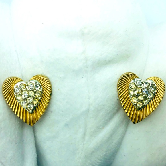Vintage Coro Heart Earrings - Picture 1 of 5